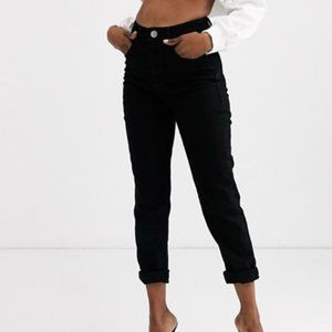 ASOS Farleigh black high waisted slim mom jeans